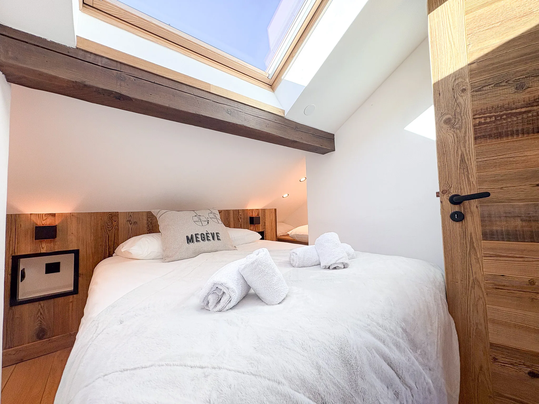Chambre appartement central Megeve Les Peupliers
