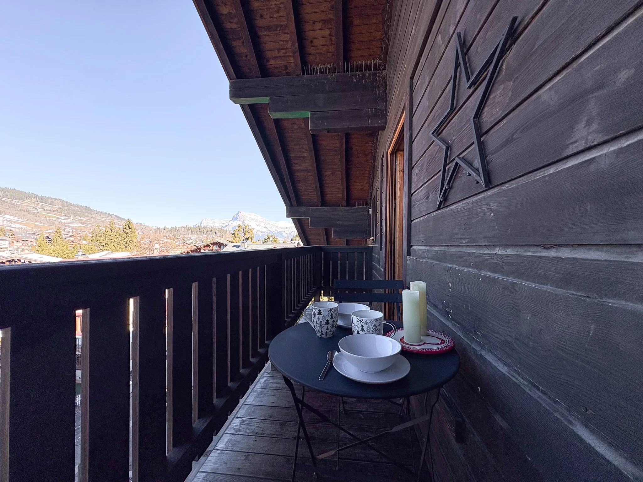 Balcon appartement central Megeve Les Peupliers