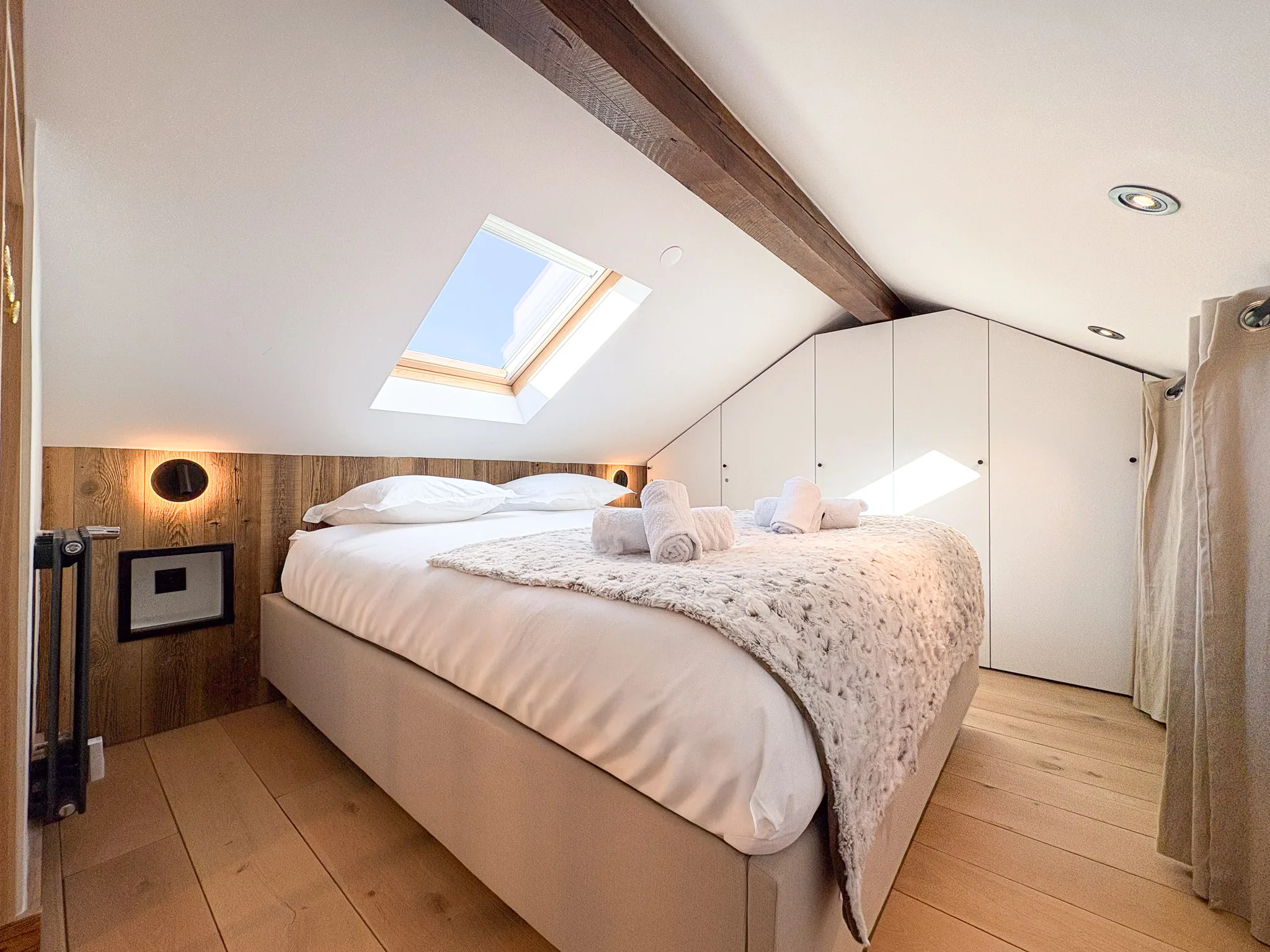 Chambre appartement central Megeve Les Peupliers